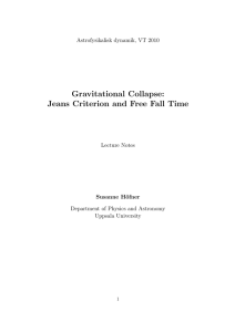 Gravitational Collapse: Jeans Criterion and Free Fall Time