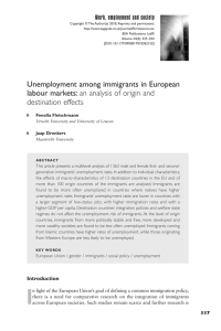 Unemployment among immigrants in European labour markets: an