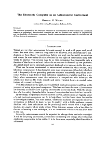 The Electronic Computer as an Astronomical