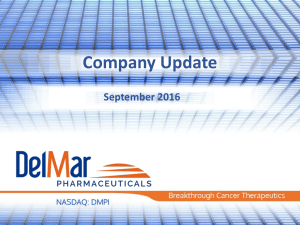 Corporate Presentation - DelMar Pharmaceuticals