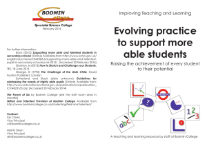 Evolving practice to support more able students