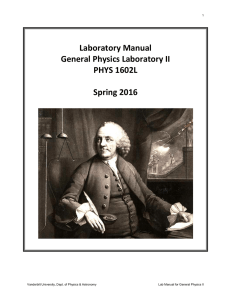Laboratory Manual General Physics Laboratory II PHYS