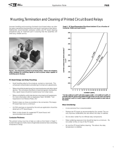 Mounting, Termination and Cleaning of Printed Circuit Board Relays