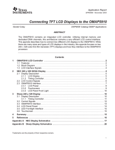 Connecting TFT LCD Displays to the OMAP5910