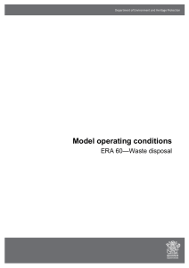 Model operating conditions ERA 60