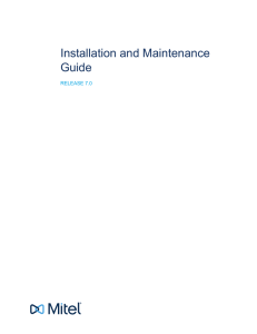 Installation and Maintenance Guide