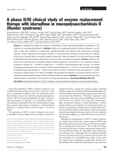 A phase II/III clinical study of enzyme replacement therapy