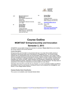 Course Outline - Research School of Management