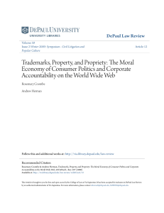 Trademarks, Property, and Propriety: The Moral