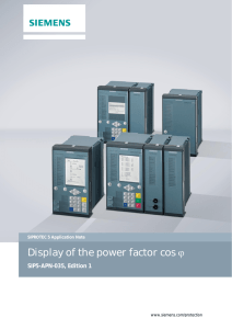 Display of the power factor cos φ