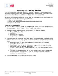 Open and Closing Periods - Northwestern University