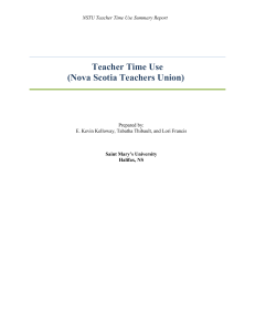 Teacher Time Use (Nova Scotia Teachers Union)