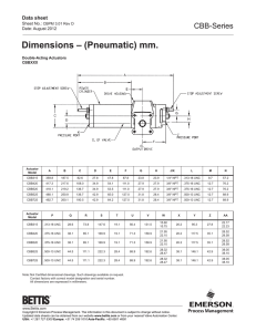 Dimensions – (Pneumatic) mm.