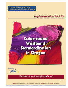 Color-coded Wristband Standardization in Oregon