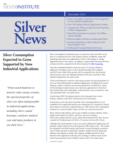 Silver Consumption Expected to Grow Supported by New Industrial