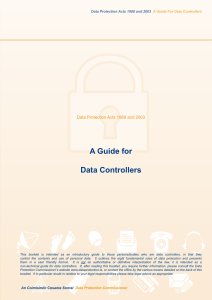 A Guide for Data Controllers - Data Protection Commissioner