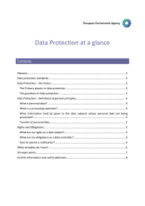 Data Protection at a glance - European Environment Agency