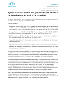 Nyherji announces positive half year results with EBITDA of ISK 439