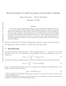 Spectral analysis of stable processes on the positive half