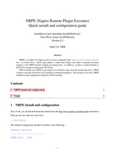 NRPE (Nagios Remote Plugin Executor) Quick install and