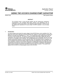 Sizing the UCC3919 Charge-Pump Capacitor
