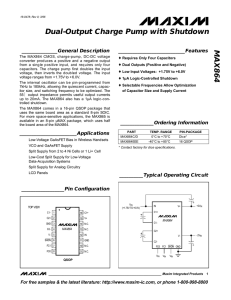 MAX864 Dual-Output Charge Pump with Shutdown