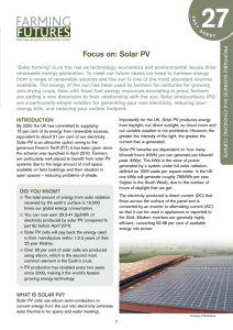 Focus on: Solar PV