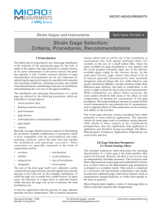 Strain Gage Selection - VPG | Performance through Precision