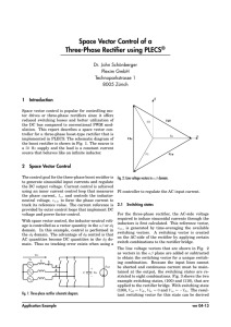 Space Vector Control of a Three-Phase Rectifier using