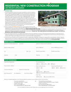 residential new construction program