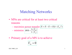 Matching Networks - University of San Diego