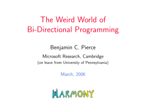 The Weird World of Bi-Directional Programming