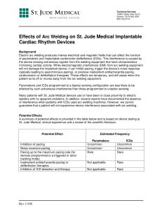 Effects of Arc Welding on St. Jude Medical Implantable Cardiac