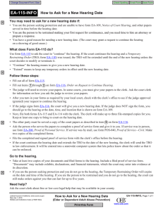 EA-115-INFO How to Ask for a New Hearing Date