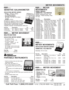 METER MOVEMENTS METER MOVEMENT PORTABLE