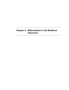 Differentiation in the Multilevel Classroom