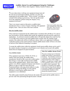 Audible Alarm Use and Equipment Integrity Challenges