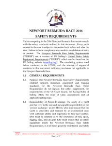 NEWPORT BERMUDA RACE 2016 SAFETY REQUIREMENTS