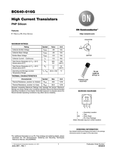 BC640 - High Current PNP Transistors