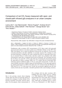 Comparison of net CO fluxes measured with open- and closed