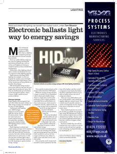 Electronic ballasts light way to energy savings