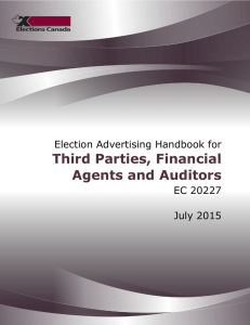 Election Handbook for Third Parties, Their Financial Agents and