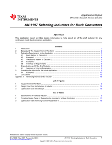 AN-1197 Selecting Inductors for Buck Converters