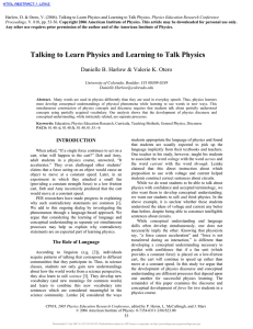 Talking to Learn Physics and Learning to Talk Physics