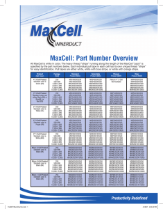 MaxCell: Part Number Overview