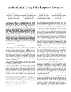 Authentication Using Pulse-Response Biometrics