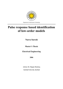 Pulse response based identification of low-order models