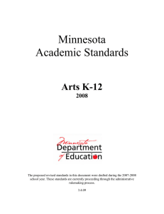 Minnesota K-12 Academic Standards in the Arts (2008)