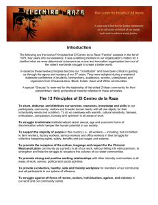 Introduction The 12 Principles of El Centro de la Raza