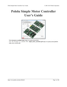 Pololu Simple Motor Controller User`s Guide